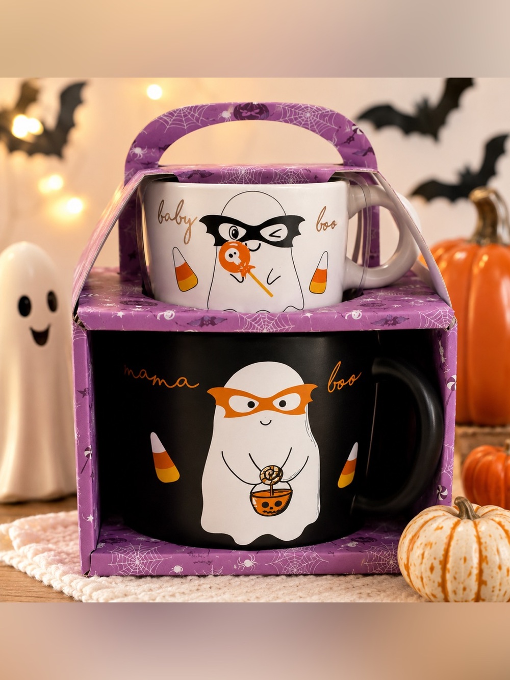 Adorable Mama & Baby Boo Halloween Mug Set – NWT